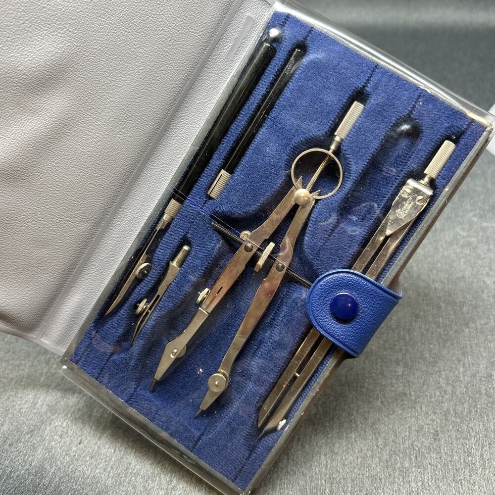 Vintage Gramercy M01 Drafting Tool Compass Set Germany Engineering Drawing Case